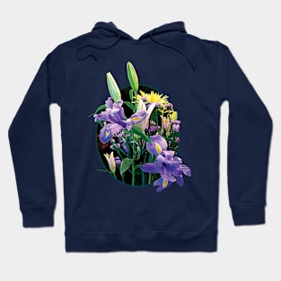 Irises - Bouquet with Japanese Irises Hoodie